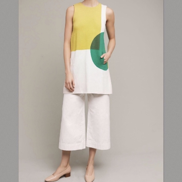 Anthropologie Knit Geometric Print Shift Dress - Picture 5 of 7